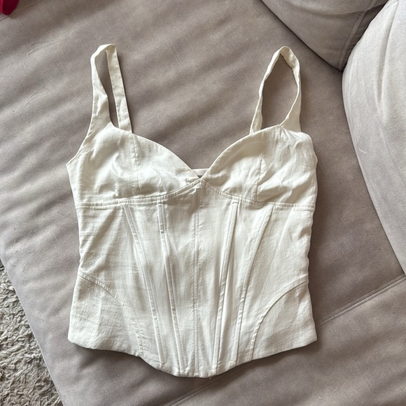 Zara White Bustier Tank Top - Picture 1 of 7